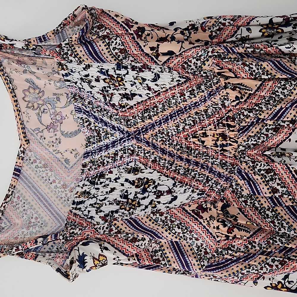 H&M Peach Patterned Mini Dress - Picture 6 of 7
